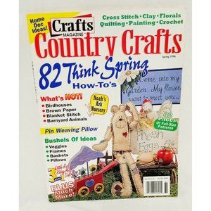 Crafts Magazine Spring 1996 Country Birdhouses Blanket Stitch Pillows Veggies